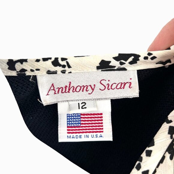 VTG 80's ANTHONY SICARI SILKY SLEEVE DOUBLE RUFFLE SWEATER TOP - 12 - USA! - Picture 4 of 4